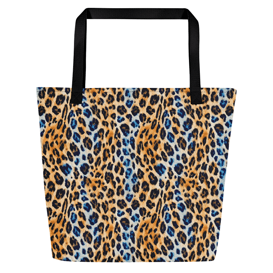 Blue Brown Leopard Tote Bag product image (1)