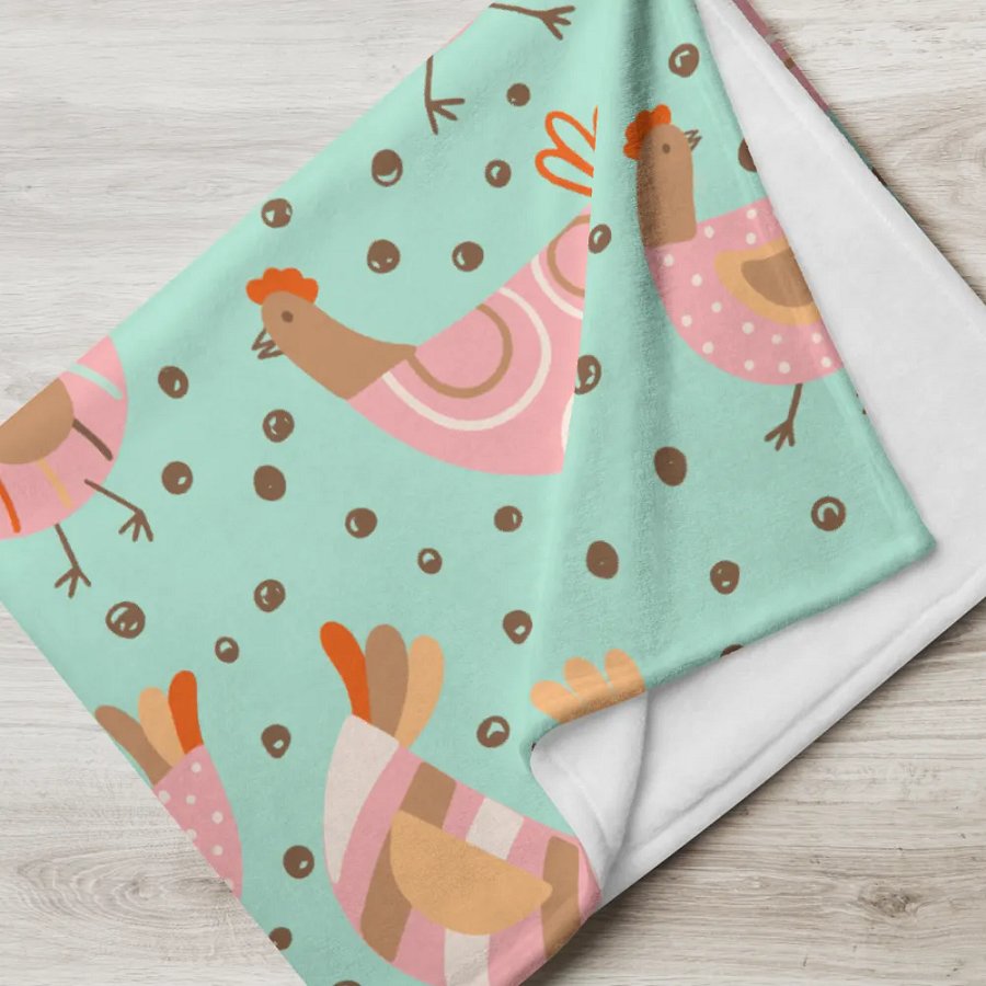 Pastel Chicken Blanket - Mint & Pink product image (7)