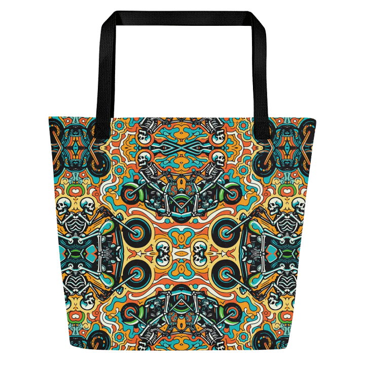 Skeletons On Motorcycles Print Tote Bag product image (2)