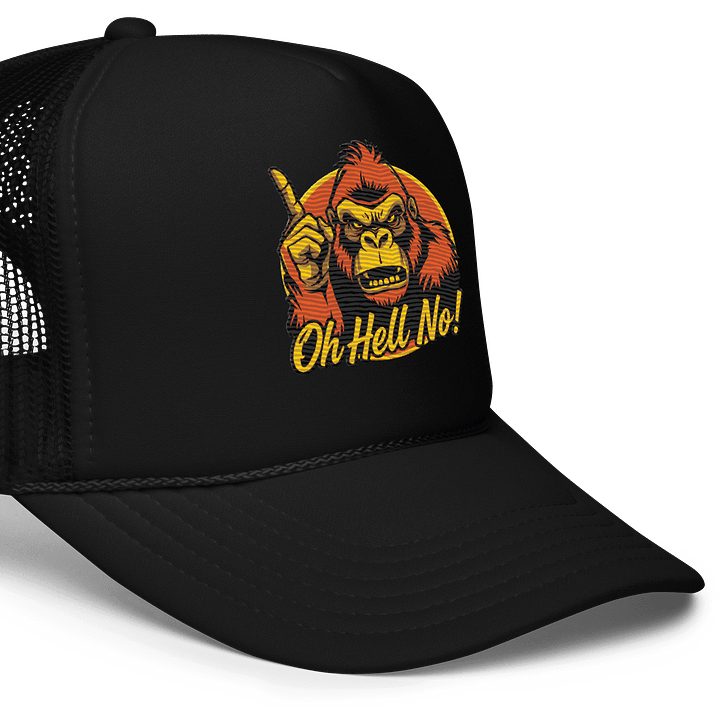 Oh Hell No Funny Orange Color Design Trucker Hat product image (2)