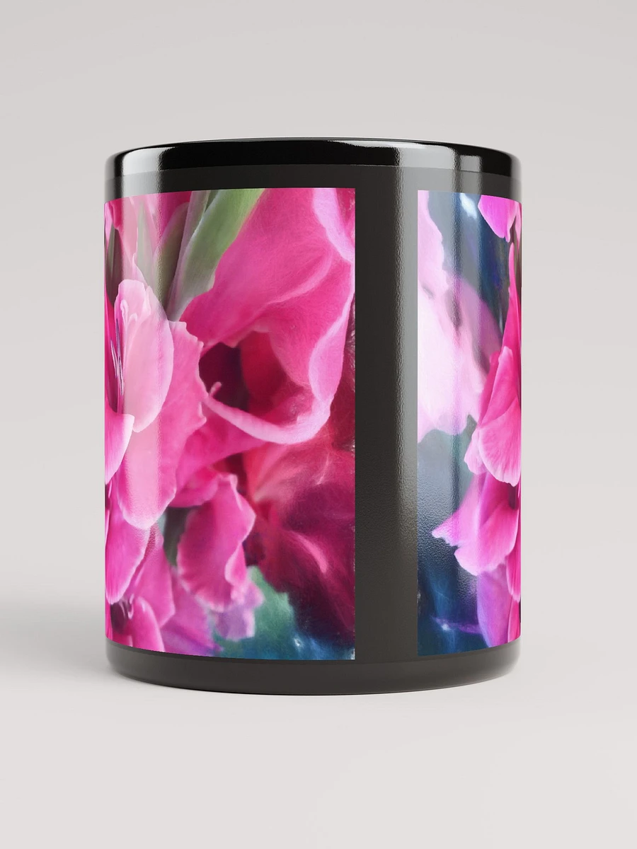 Dark Pink Gladiolas Black Coffee Mug product image (10)