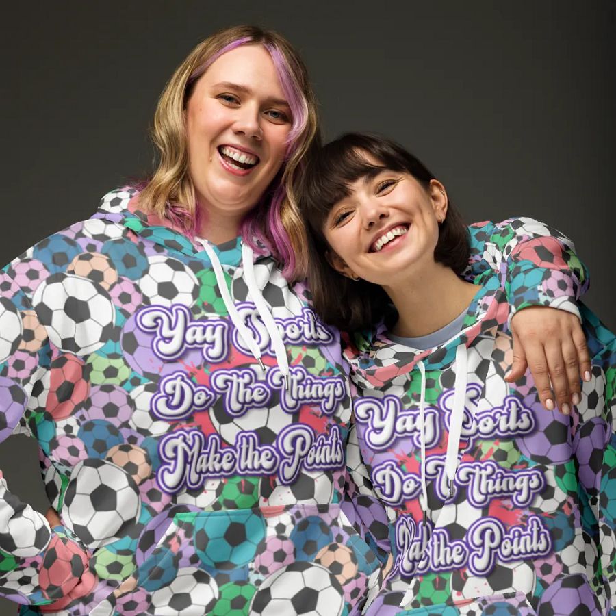 Yay Sports Soccer Football All Over Print Hoodie product image (3)