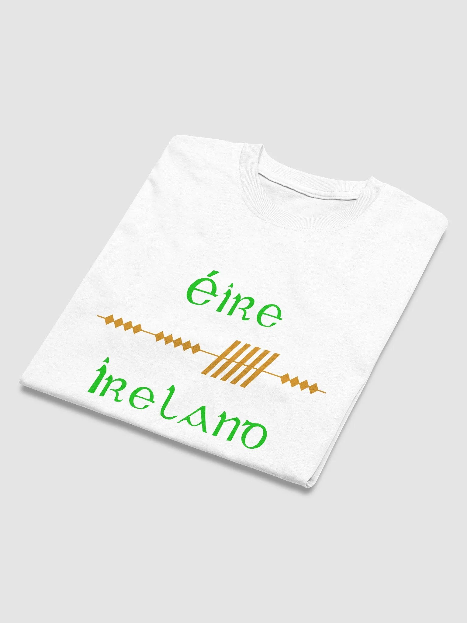 Ireland/Éire Scholastic style Ogham White Printed T-shirt product image (3)