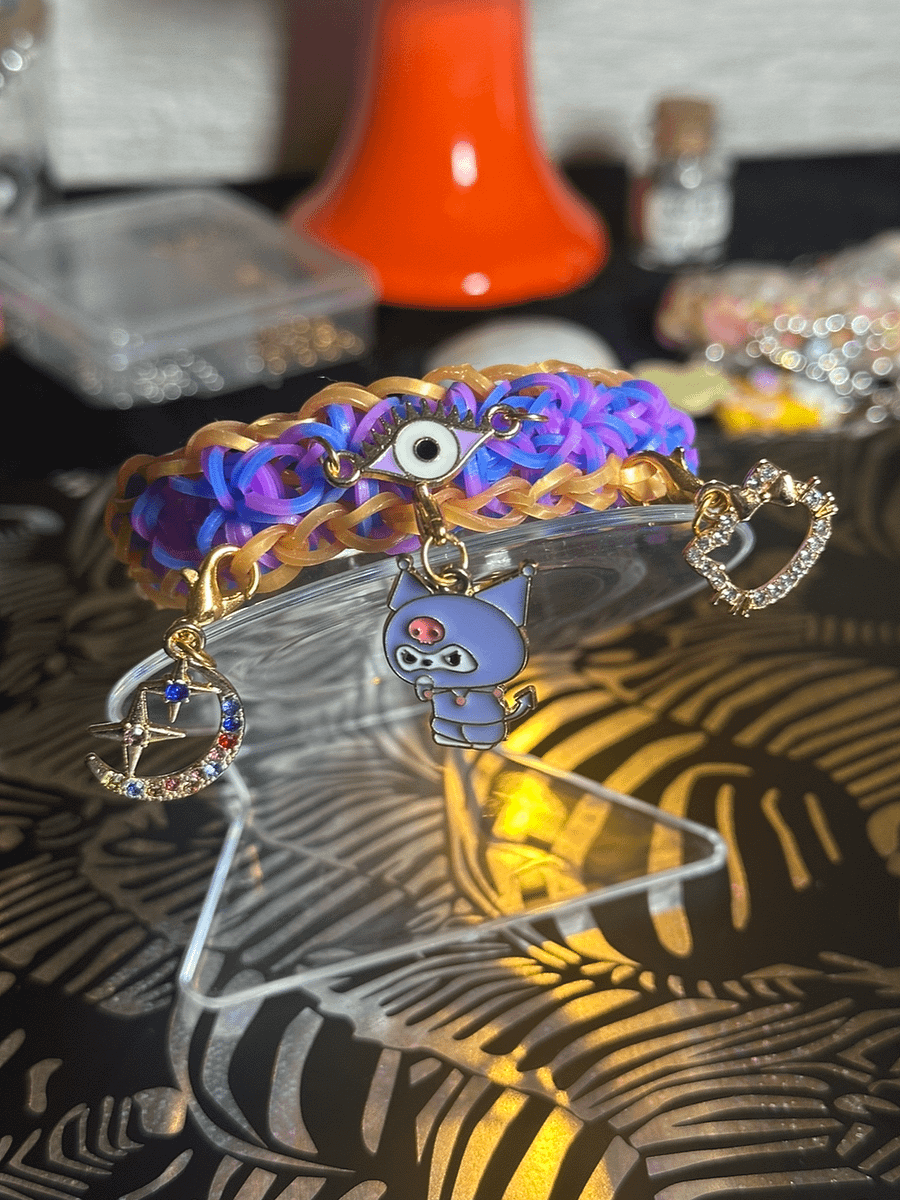 Purple Ninja Evil Eye Elastic Band Bracelet product image (1)