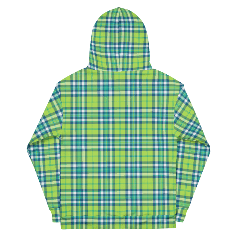 Lime Green and Turquoise Plaid Hoodie product image (7)