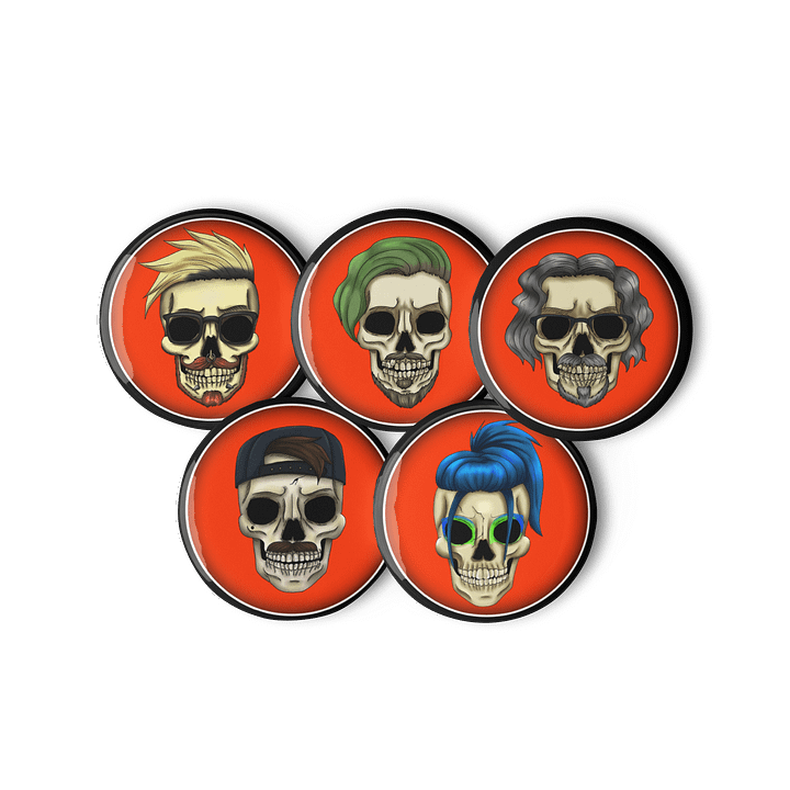 Couch Crew Skull Button Set – Undead Icons Collection product image (3)