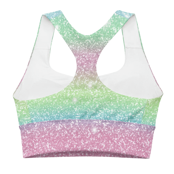 Glitter Unicorn Texture Design Longline Sports Bra - 8 product image (2)