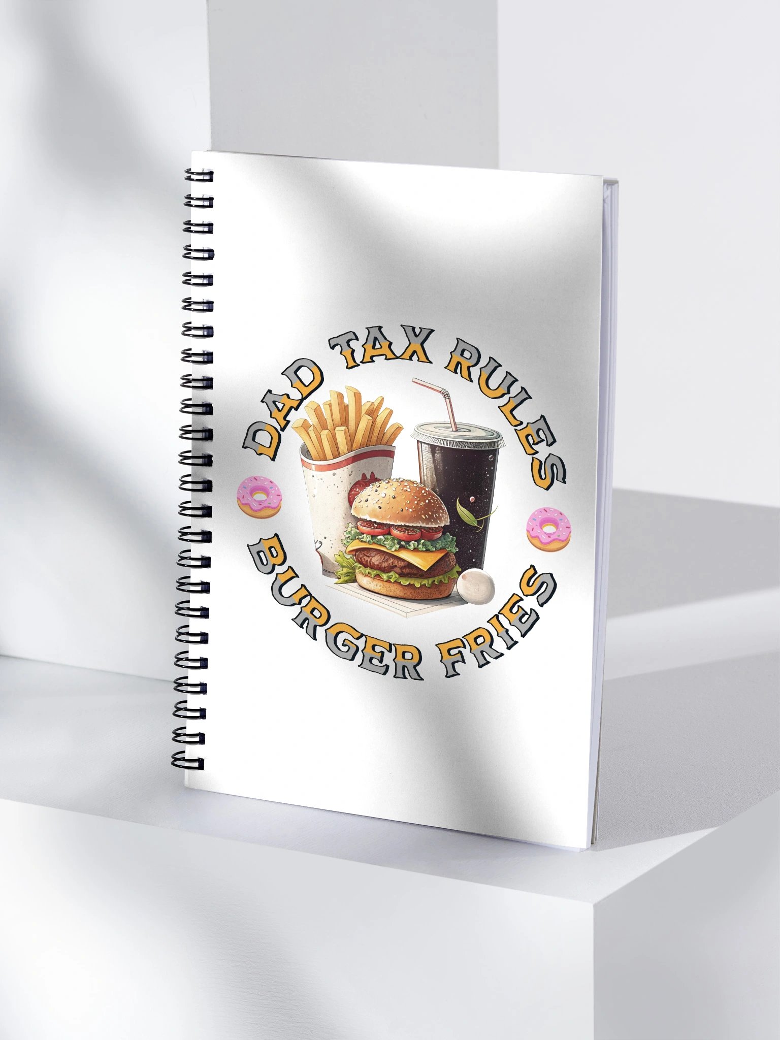 Dad Tax Rules Burger Fries Spiral Notebook product image (1)