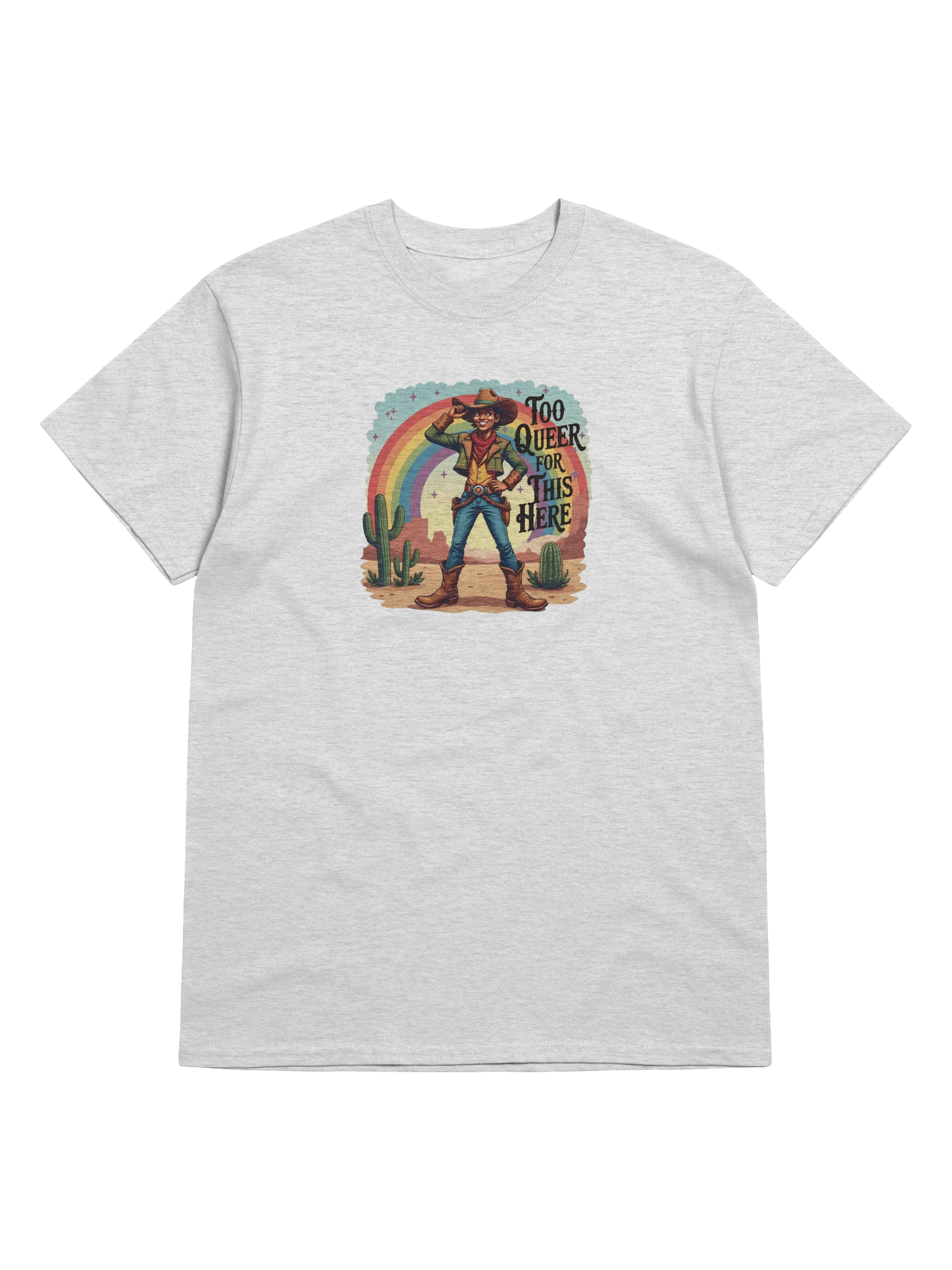 Cowboy Too Queer For This Here Light Version Unisex Heavyweight Graphic T-Shirt product image (5)