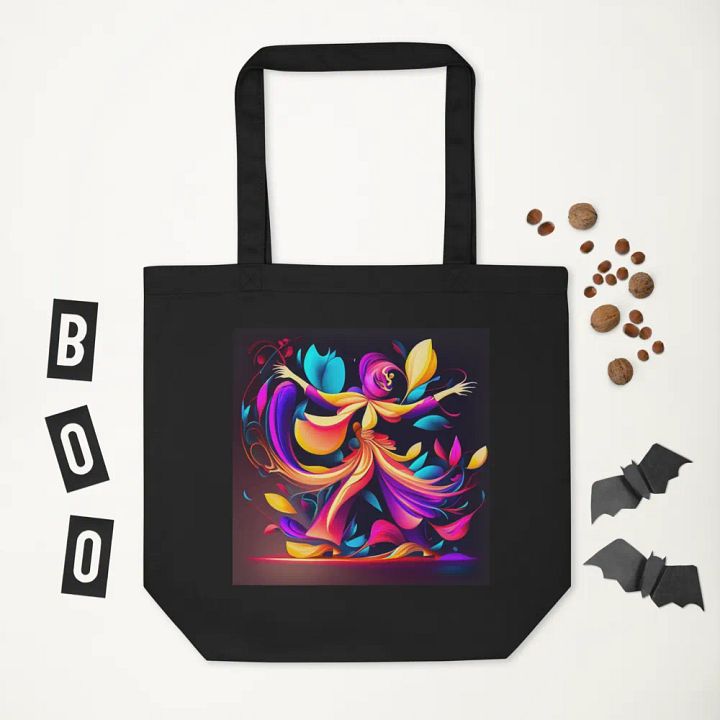 Unleash Your Inner Artist: Eco-Friendly Tote Bag with a Dancing Floral Symphony product image (2)