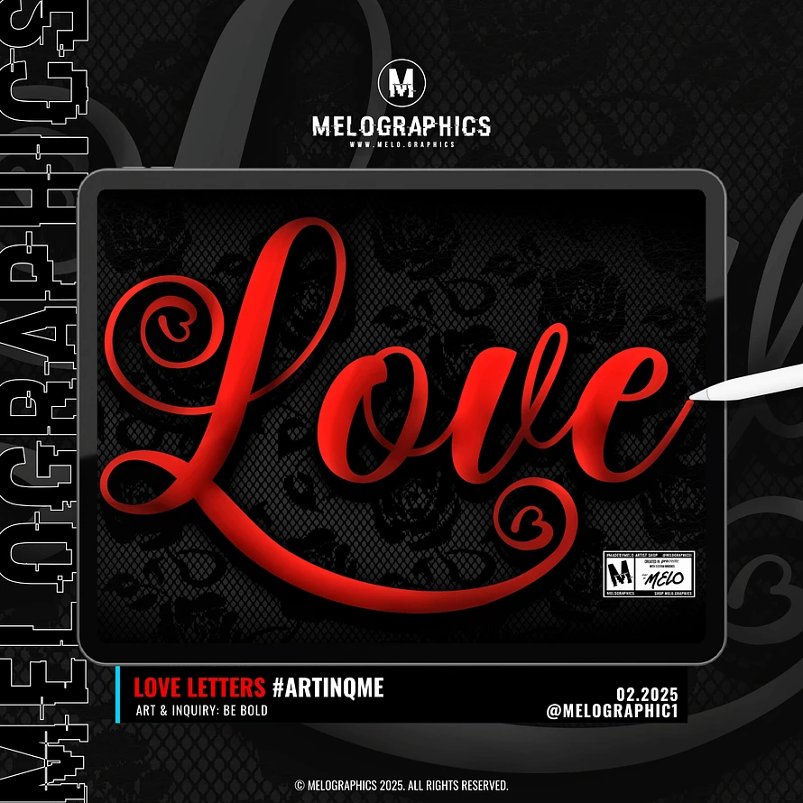 Love Letters #ArtInqMe Art & Inquiry Artist Prompt Procreate Art by MELOGRAPHICS #MadeByMELO