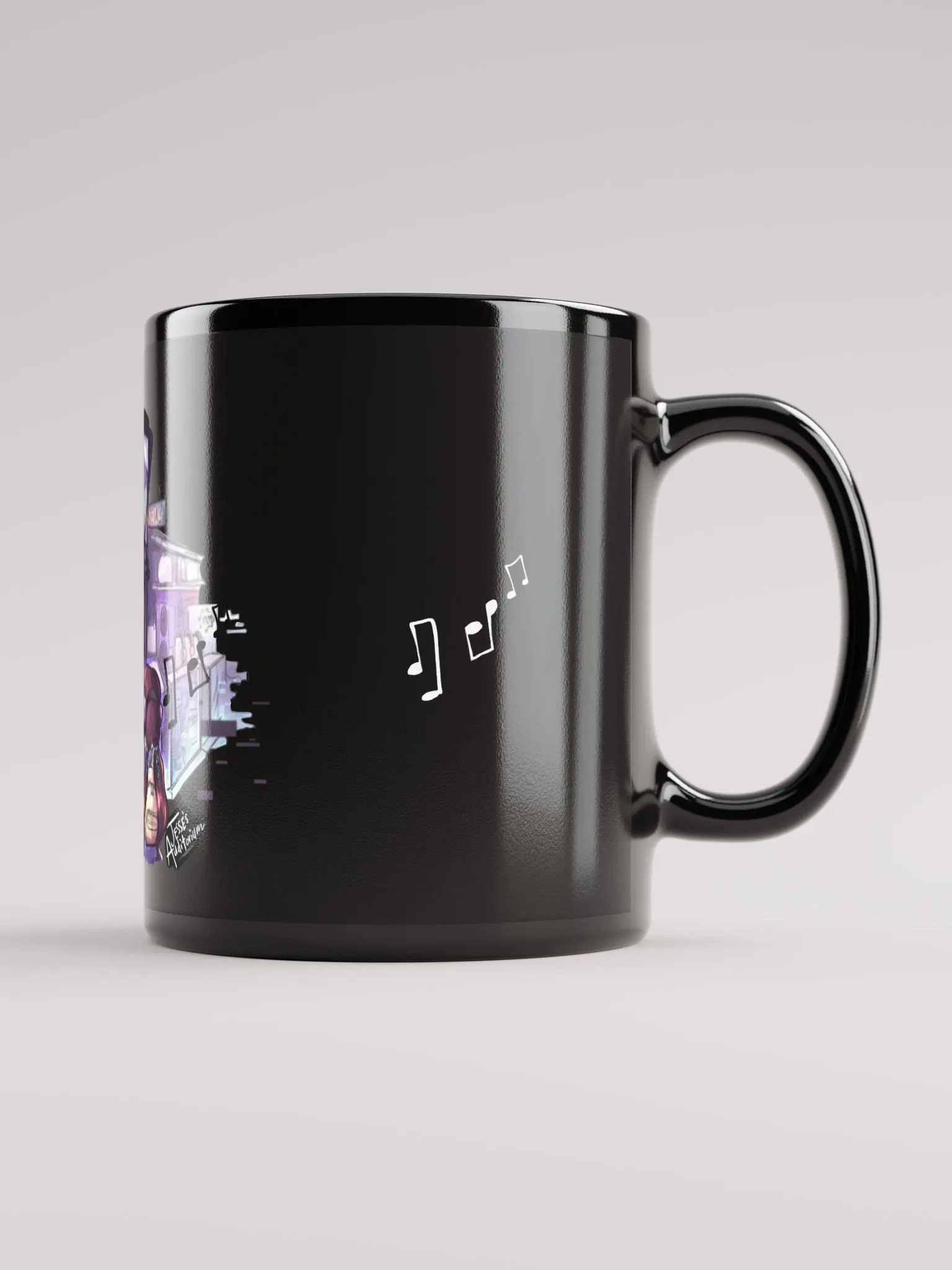 Black Ceramic Mug (Purple Dreams Design) product image (2)