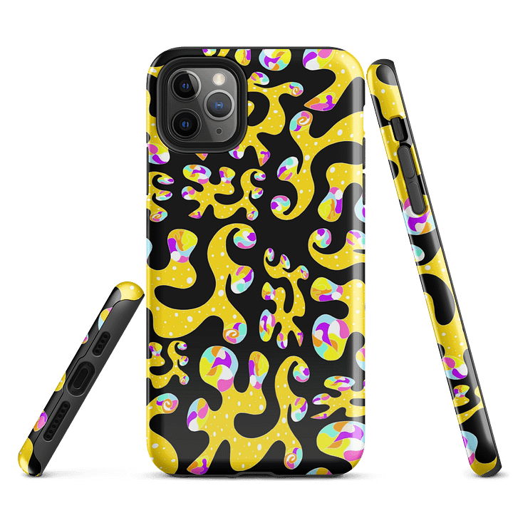 Chaotic Yellow Swirls iPhone Tough Case product image (3)