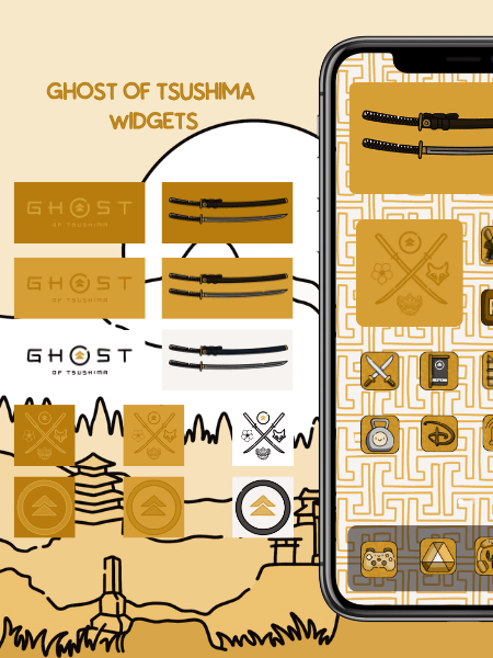 Ghost of Tsushima Gold Phone Theme product image (4)