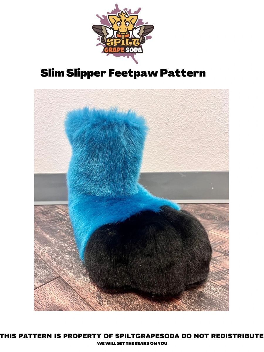Slim Fursuit Feetpaw Indoor and Outdoor Pattern [PDF DOWNLOAD] product image (2)