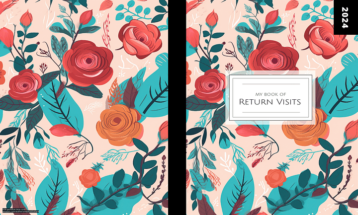 2024 My Book of Return Visits | Boho Floral | Orange Cream product image (1)