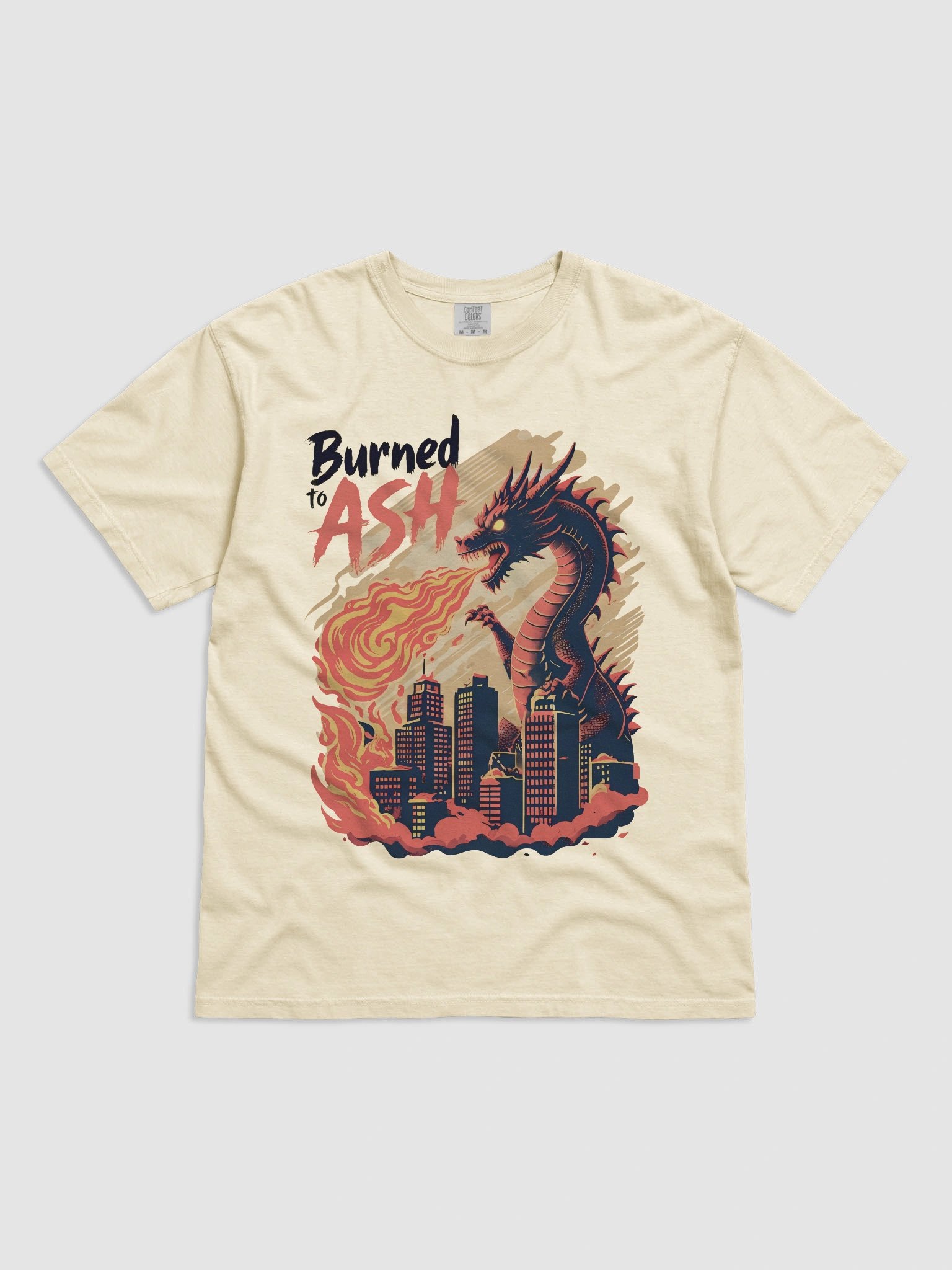 Fiery Dragon Destruction | 'Burned to Ash' Art Heavyweigh T-Shirt product image (7)