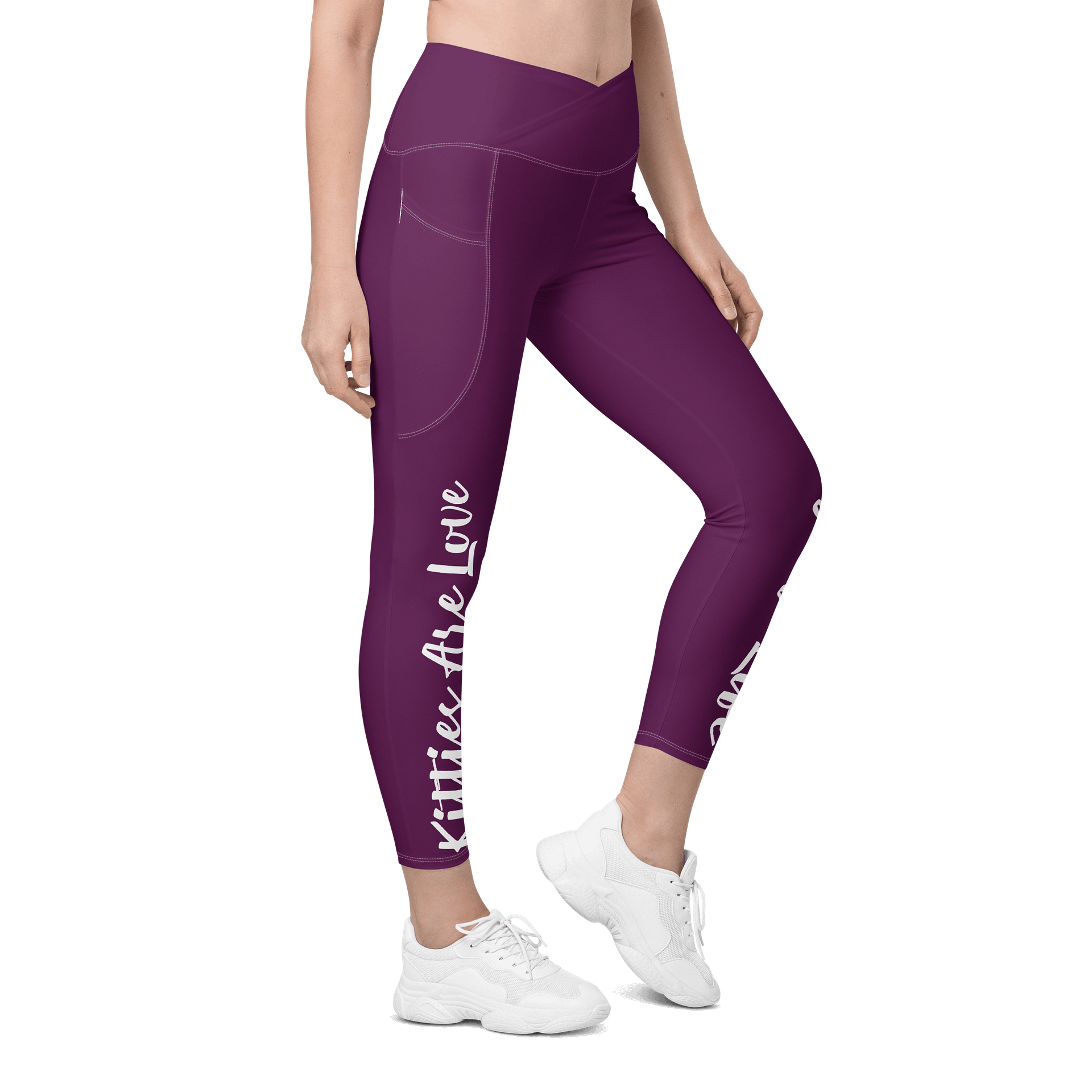 KITTIES ARE LOVE KITTIES ARE LIFE CROSSOVER LEGGING product image (5)