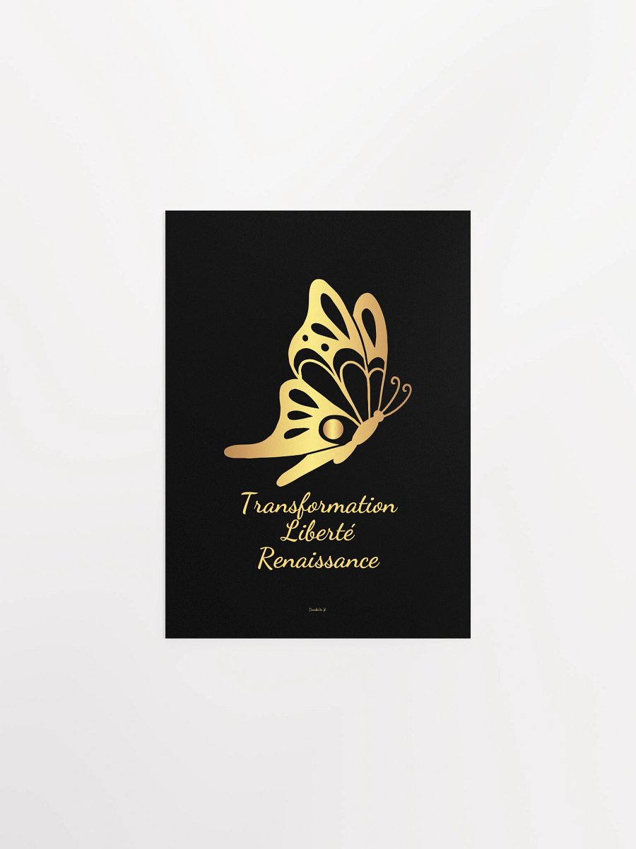 Poster Artistique Symbole Doré - Papillon - Cadeau Déco Symbolique product image (1)