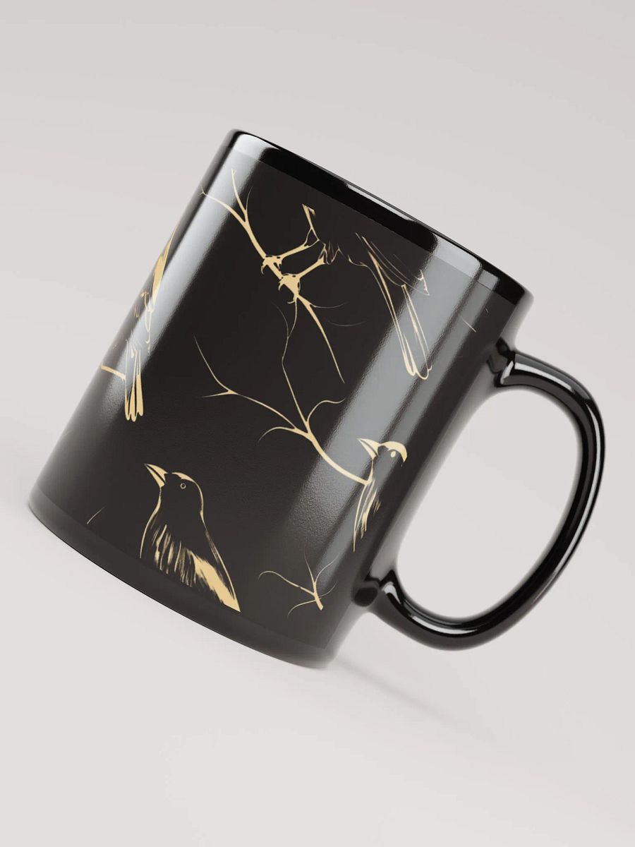 Black Mug with Premium Crow Illustrations product image (4)