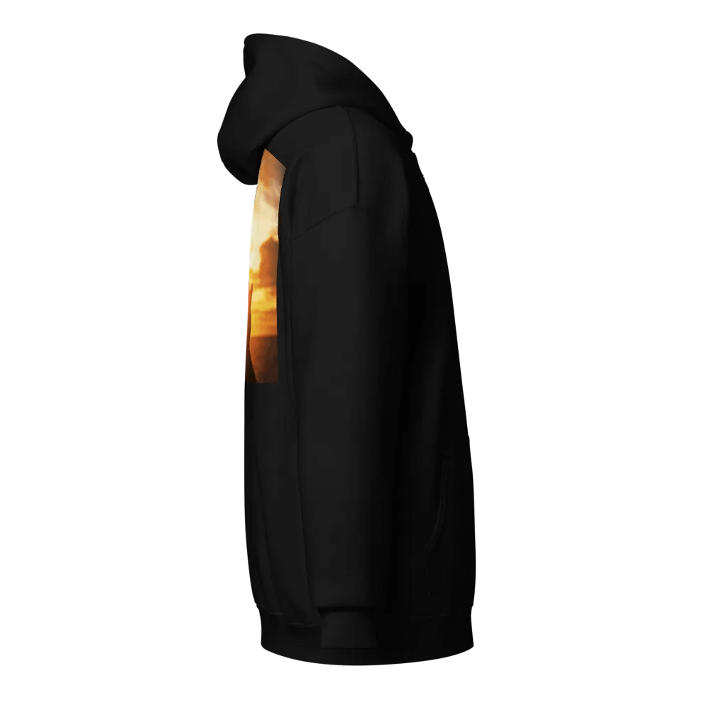 Cupped hands holding a glowing cross silhouette Hoodie product image (4)