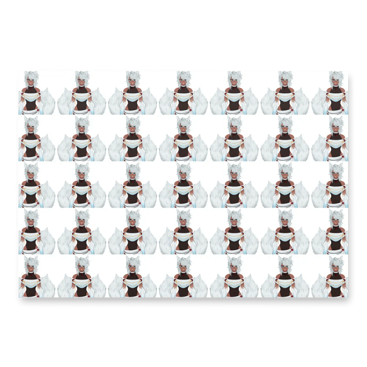 Mystic White Foxy Wrapping Paper Set product image (1)