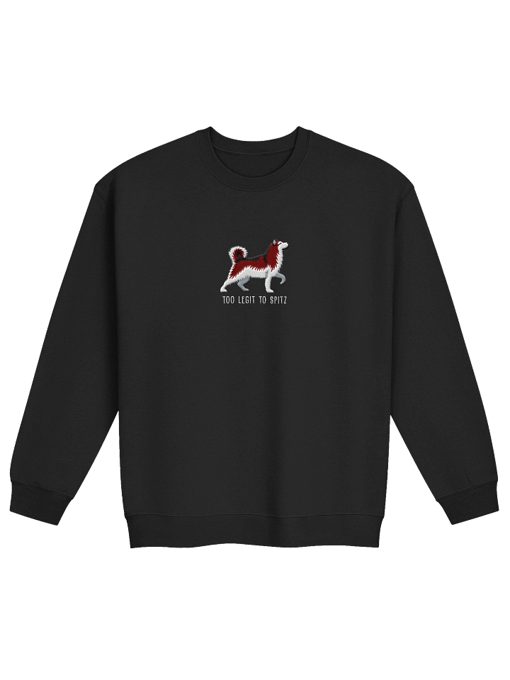 Too Legit to Spitz Sweatshirt (Embroidered) of an Alaskan Malamute(Red & White) product image (6)