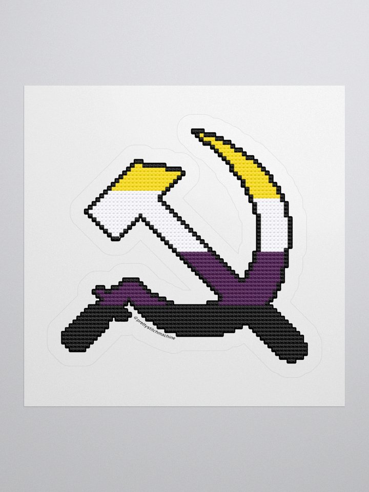 Nonbinary Pride Hammer & Sickle Kiss-cut Sticker product image (1)