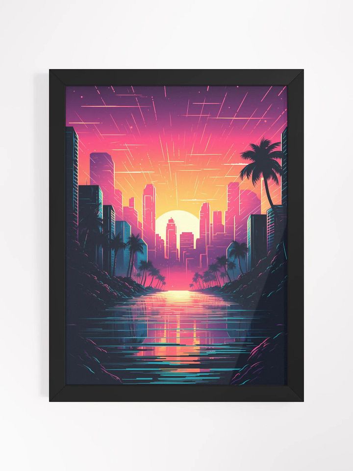 city retro wave framed print product image (2)