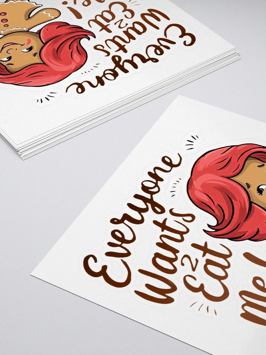 Everyone Wants To Eat me Ginger Girl Running Away sticker product image (12)