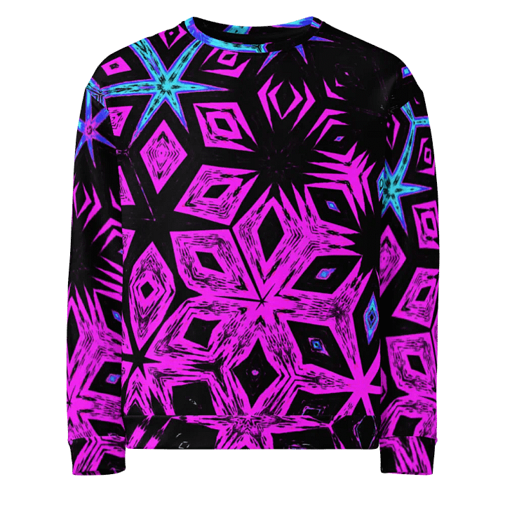 Abstract Vibrant Bold Kaleidoscope Pattern Unisex All Over Print Sweatshirt product image (1)
