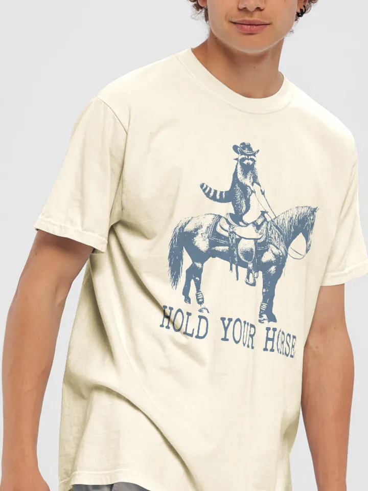 Cowboy Raccoon Hold Your Horses Tee product image (44)