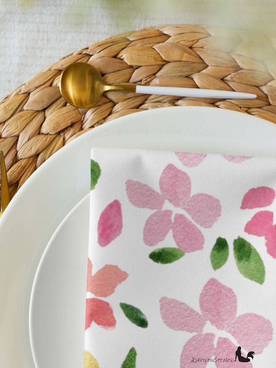 Spring Flowers on White Placemat Set of 4 product image (6)