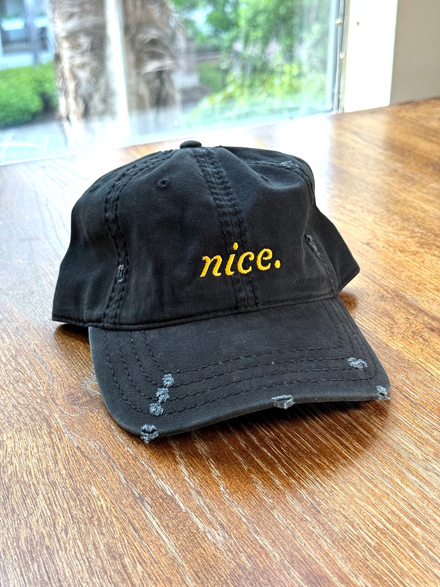 Distressed 'Nice.' Signature Dad Hat product image (1)