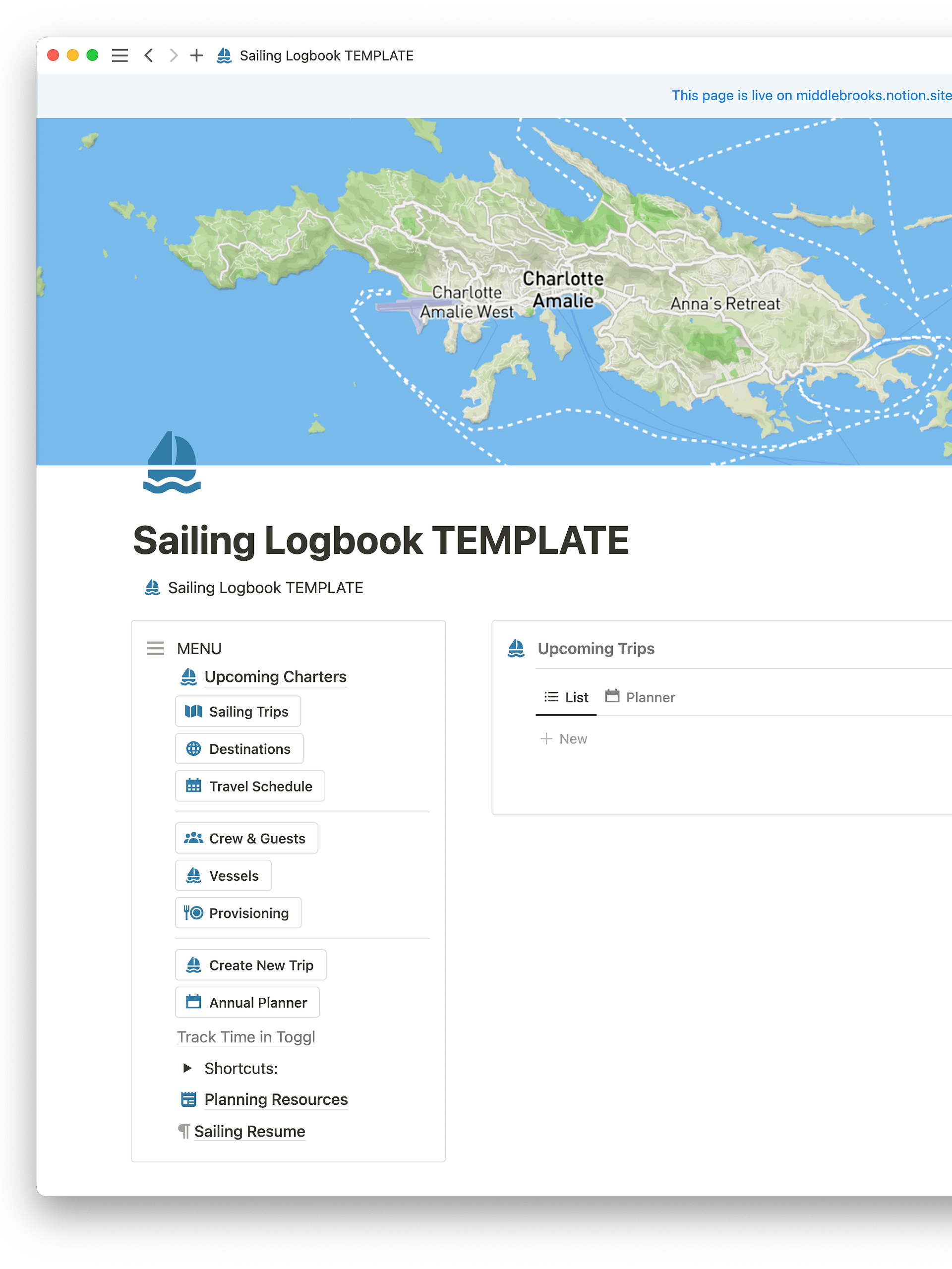 Sailing Logbook Notion Template product image (1)
