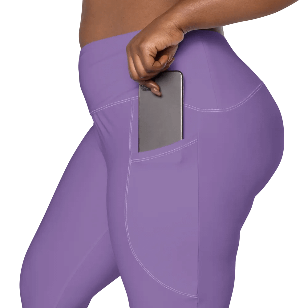 Purple Crossover Leggings with Pockets product image (9)