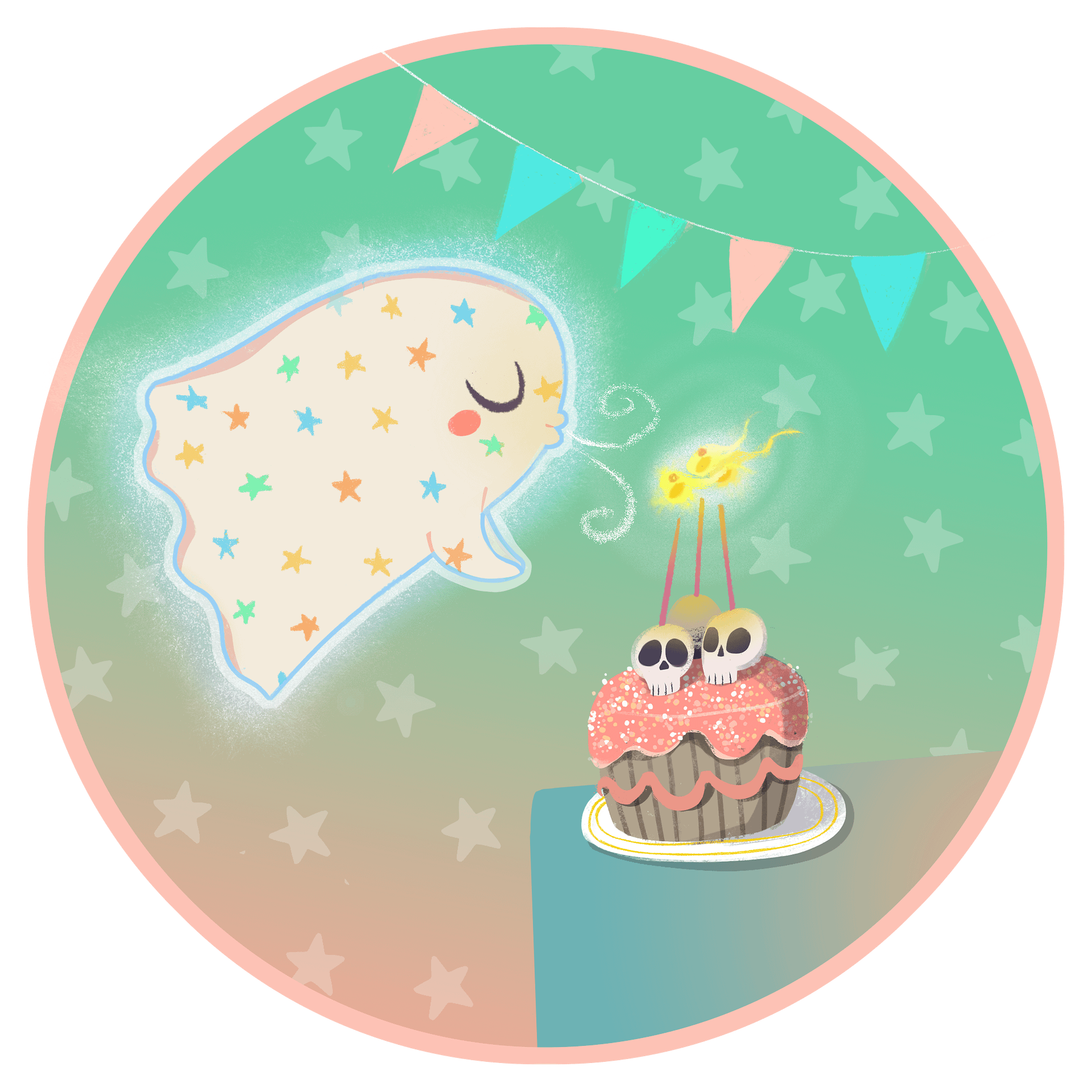 Pastel Little Ghost Birthday Cake - Ceramic Mug product image (8)