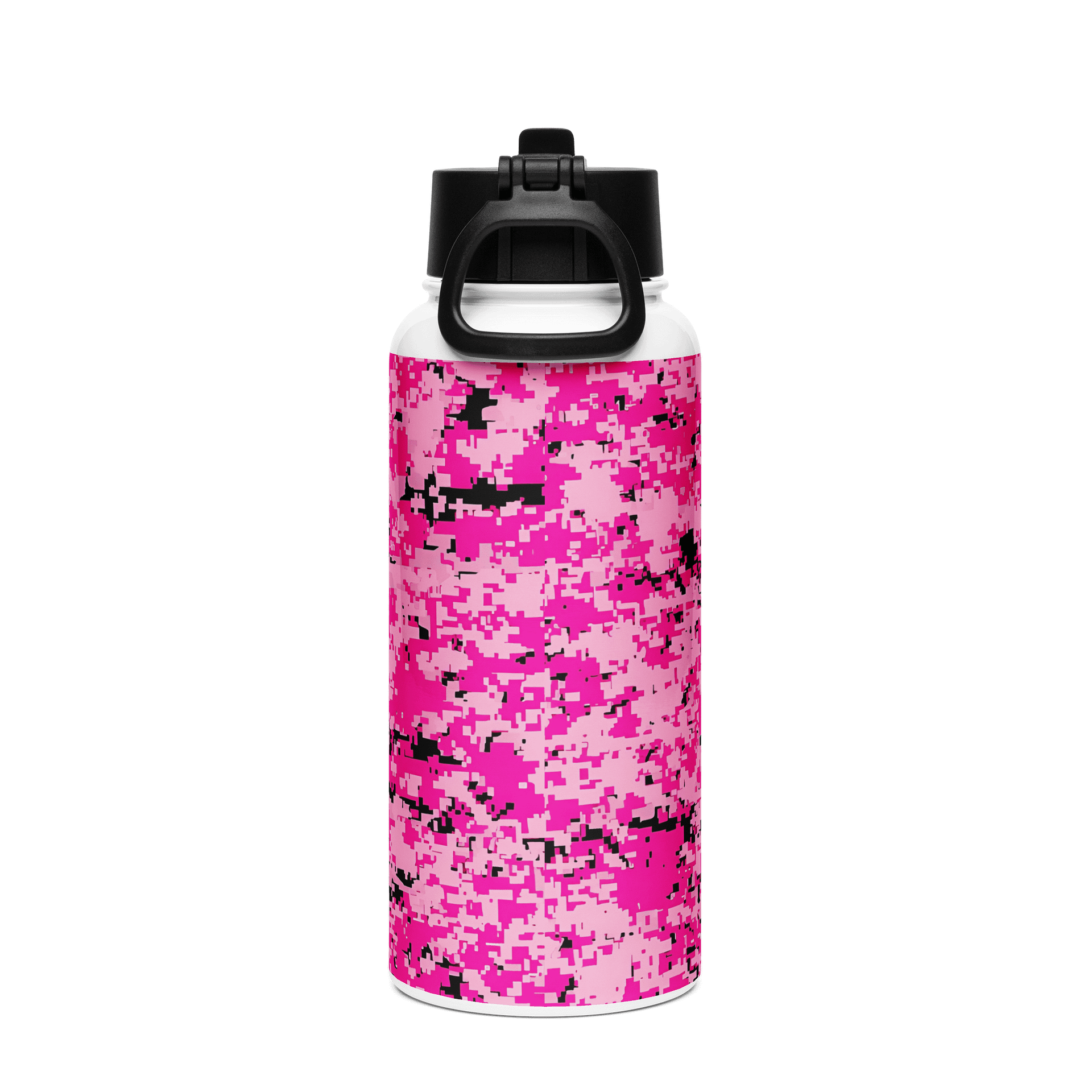 Pink Pixel Camo Stainless Steel Water Bottle product image (2)