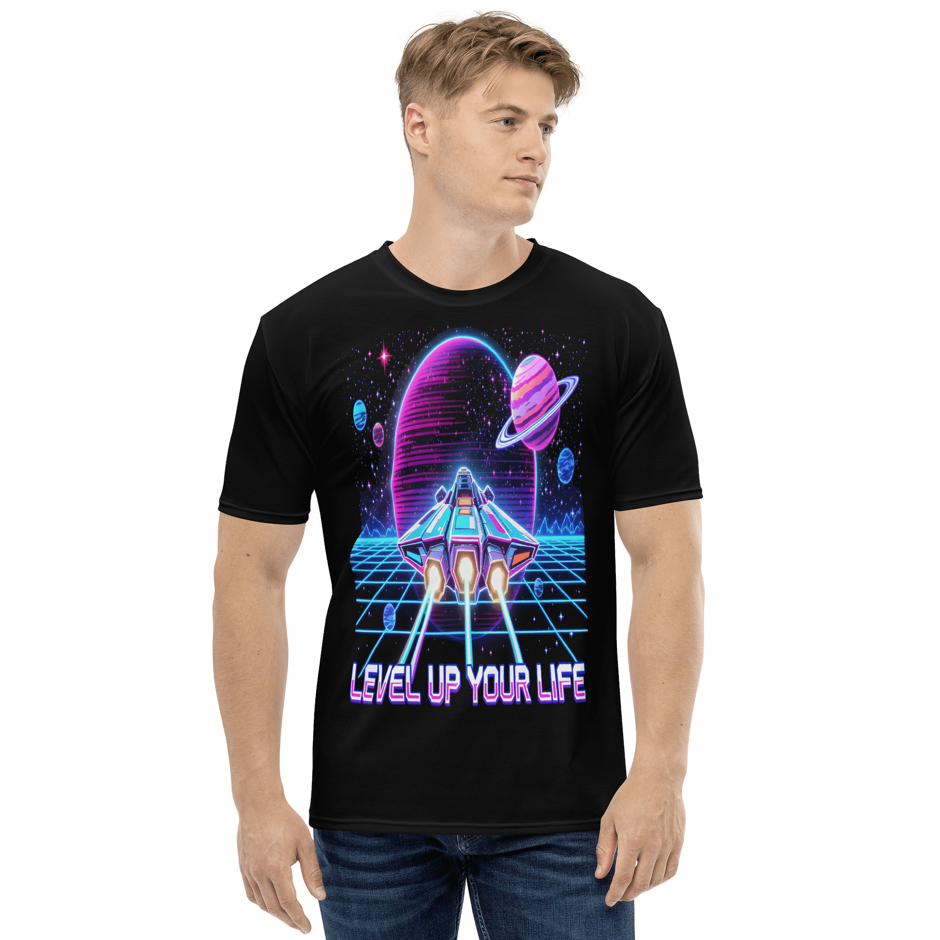 Level Up Your Life | Retro Arcade Pixel Space Design product image (2)