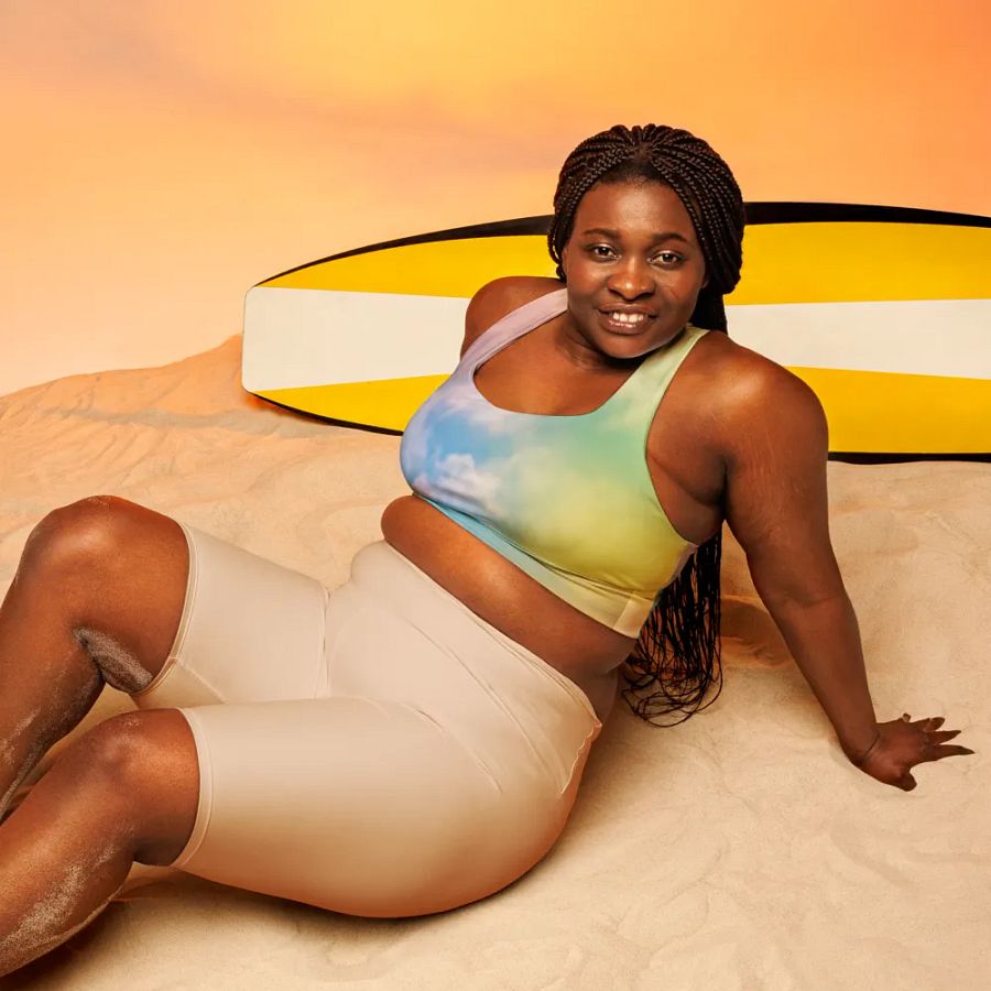 Blur cloud rainbow Design Longline Sports Bra - v10 product image (6)