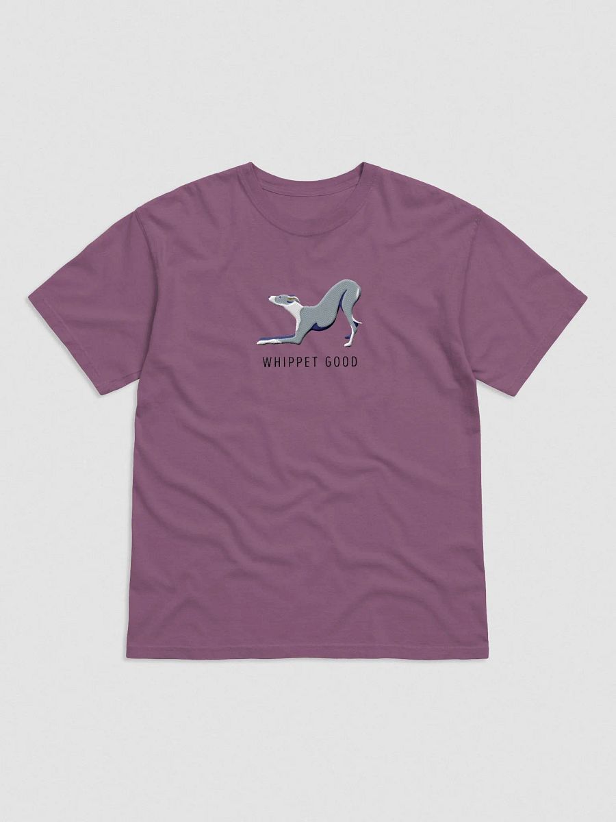 Whippet Good T-Shirt(Embroidered) of a Whippet(Blue & White) product image (4)