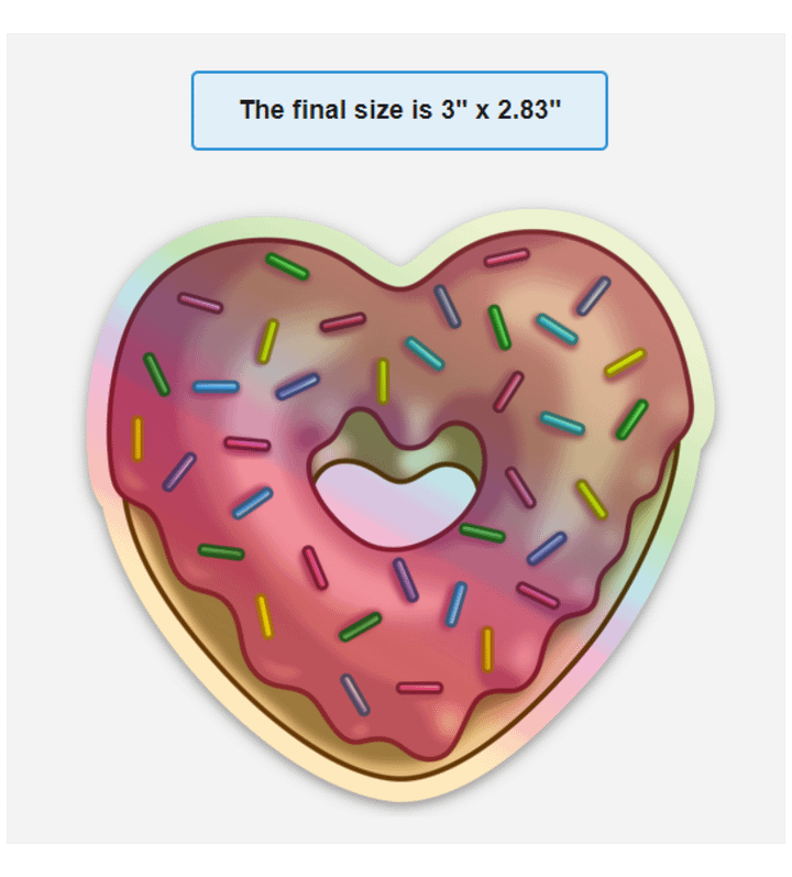 Donut Heart Holographic Sticker product image (1)