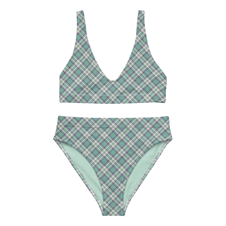 Light Green, Purple, and Yellow Plaid Bikini product image (2)