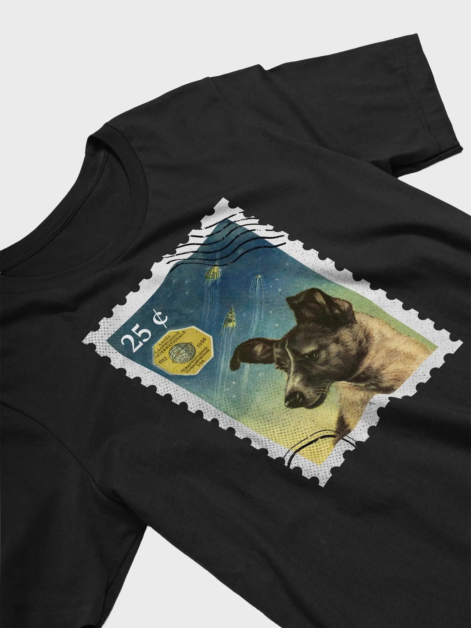 Laika, First space dog, Soviet vintage space — Unisex t-shirt, space t-shirt product image (1)