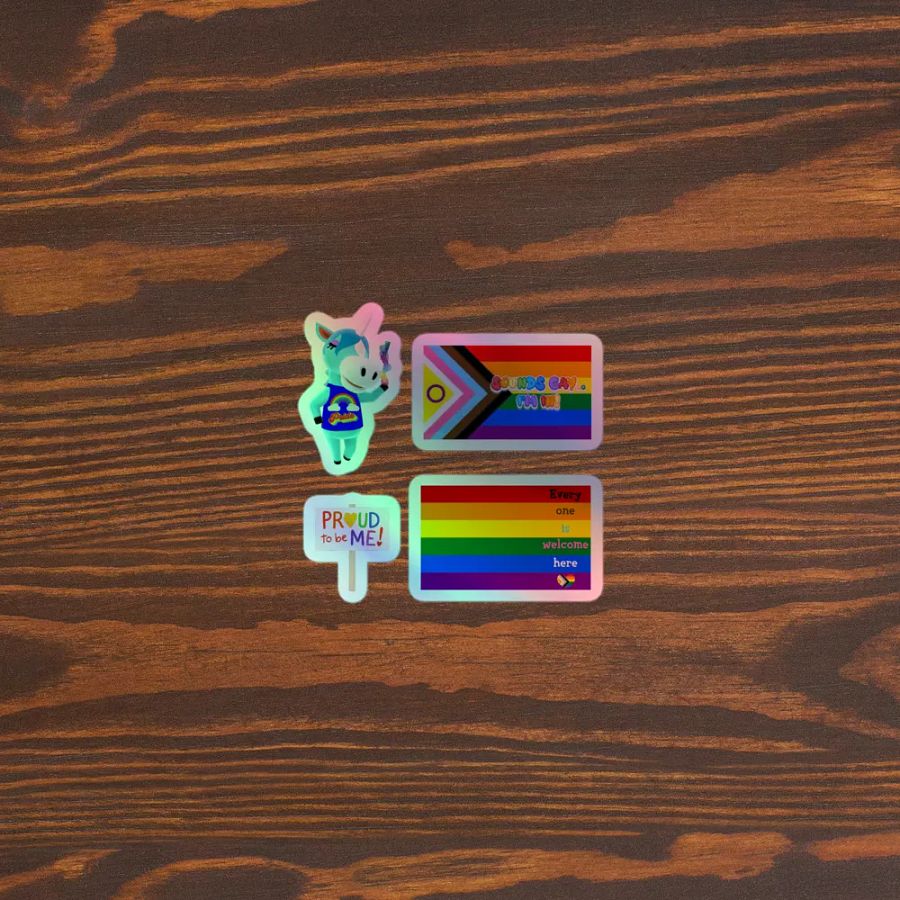 4 Holographic Pride Stickers product image (3)