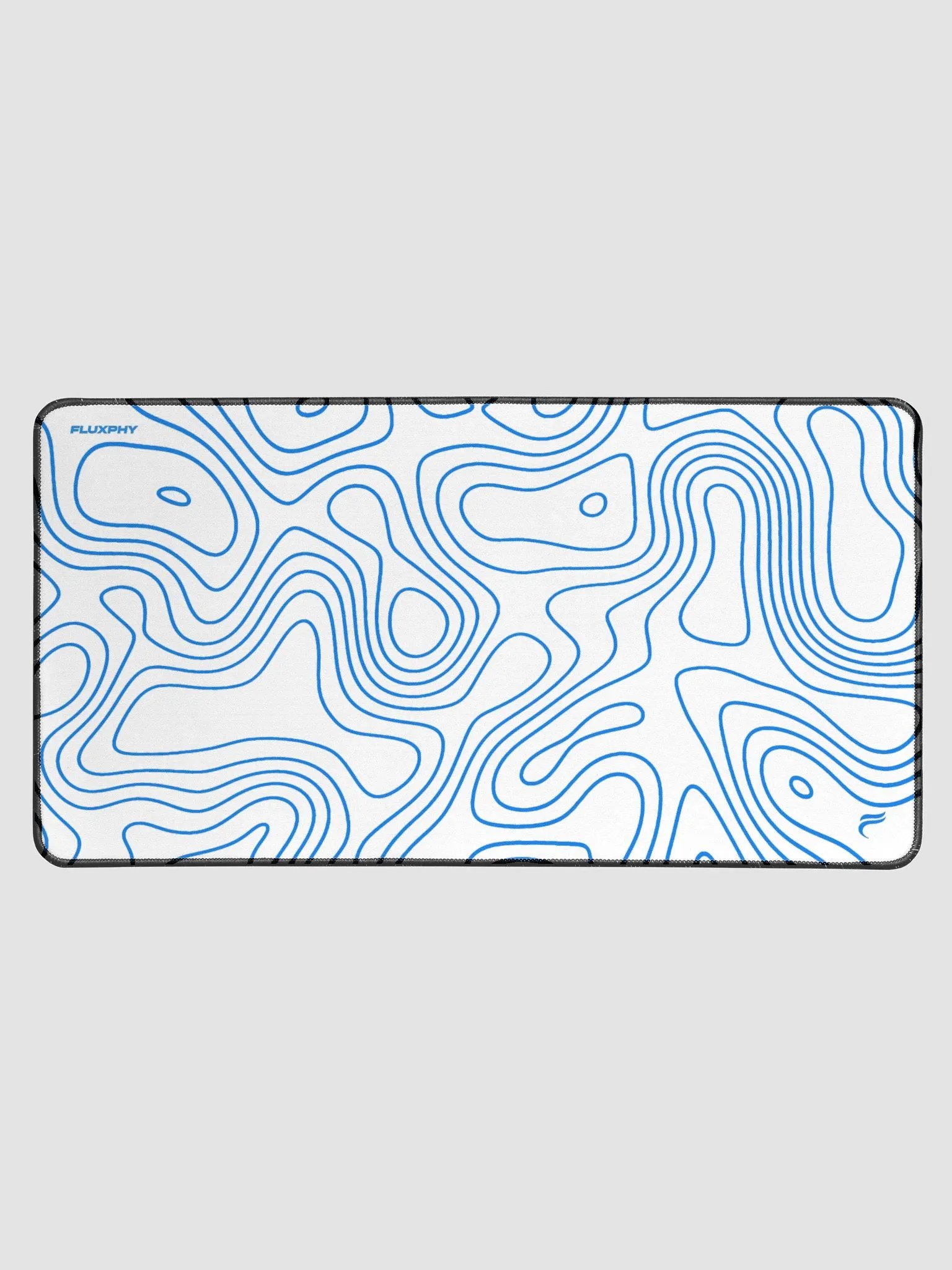 White Blue Topography Mousepad by Fluxphy product image (1)