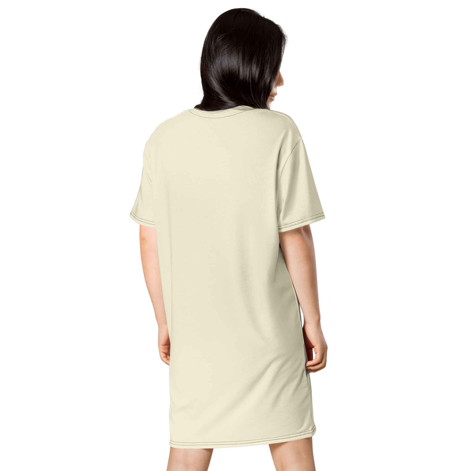 Apricot White Oversized T-Shirt Dress | Stretchy Fabric | Casual or Formal Style | Sizes 2XS-6XL | Exclusive Design product image (2)