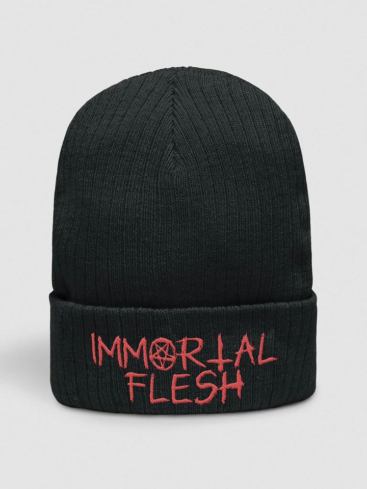 Immortal Flesh Pentagram Script Ribbed Toque / Beanie product image (1)