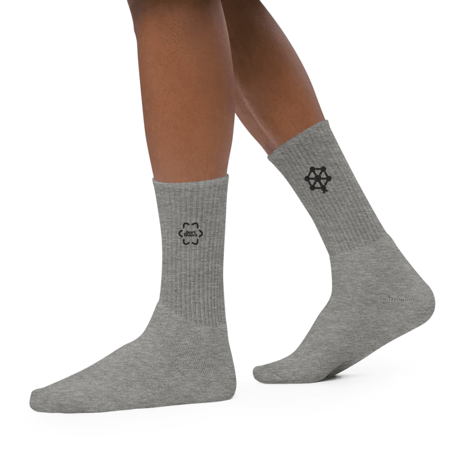 RB Embroidered Socks in Gray product image (8)