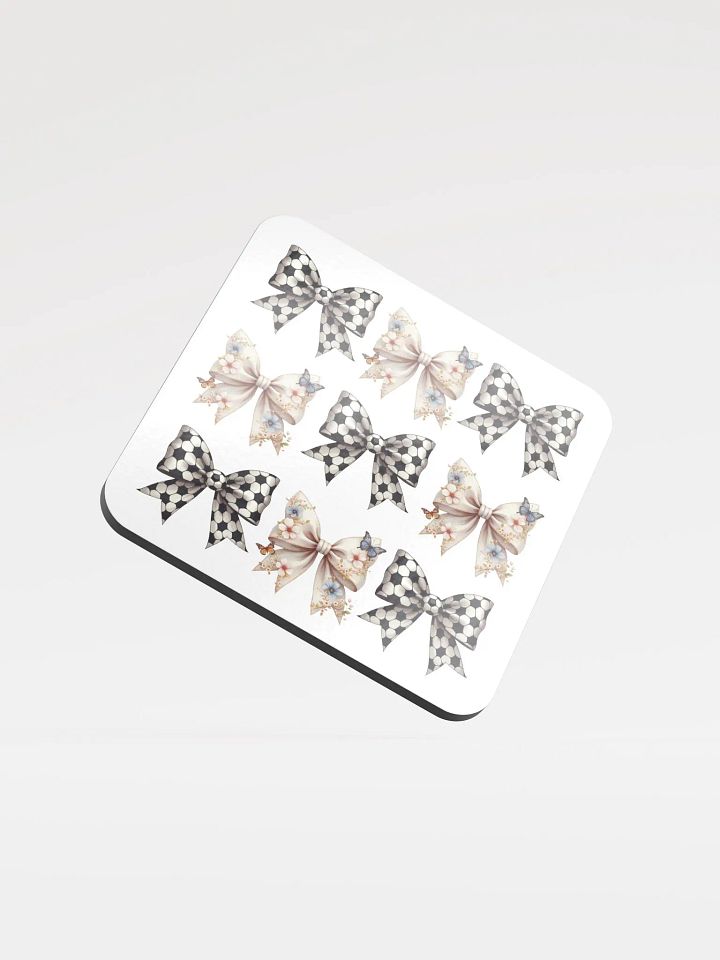 Spring Bows Soccer Chic Glossed Cork Coaster product image (2)